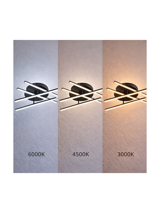 VenCore Ceiling Light 60cm Black with Integrated LED and Remote Control