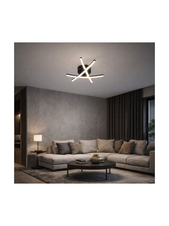 VenCore Ceiling Light 48cm Silver with Integrated LED and Remote Control