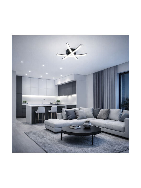 VenCore Ceiling Light 48cm Silver with Integrated LED and Remote Control