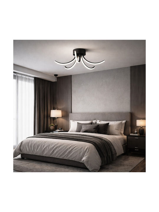 VenCore Ceiling Light 53cm Black with Integrated LED and Remote Control