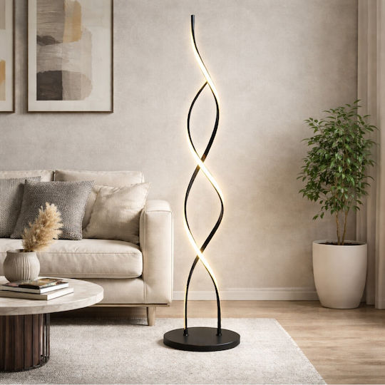VenCore LED Floor Lamp H125xL25cm with Warm to Cool White Light Silver