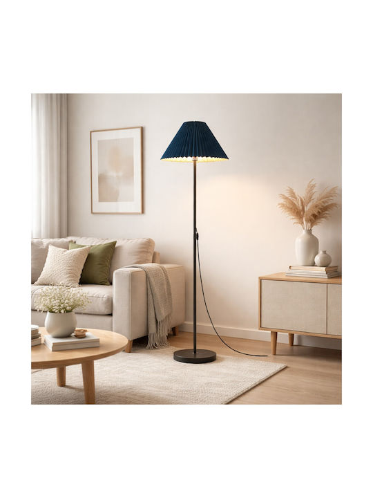 VenCore Floor Lamp H150xL35cm with Socket for E27 Bulb Silver