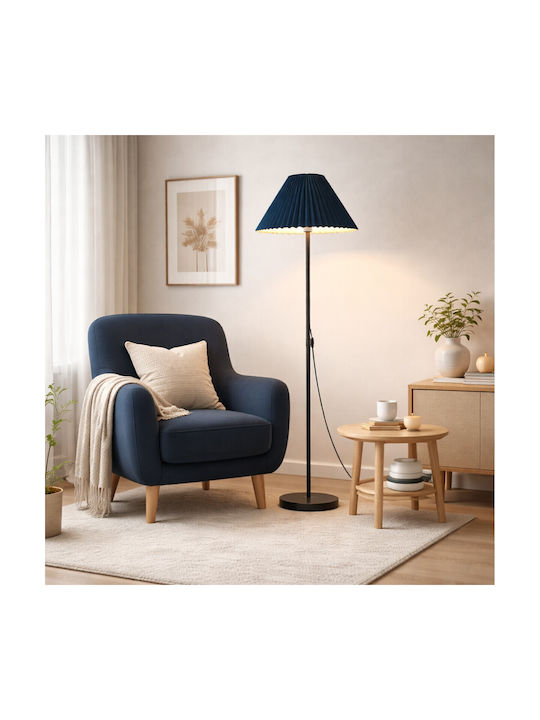 VenCore Floor Lamp H150xL35cm with Socket for E27 Bulb Silver