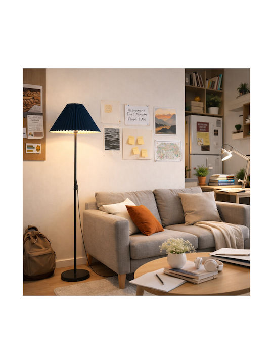 VenCore Floor Lamp H150xL35cm with Socket for E27 Bulb Silver
