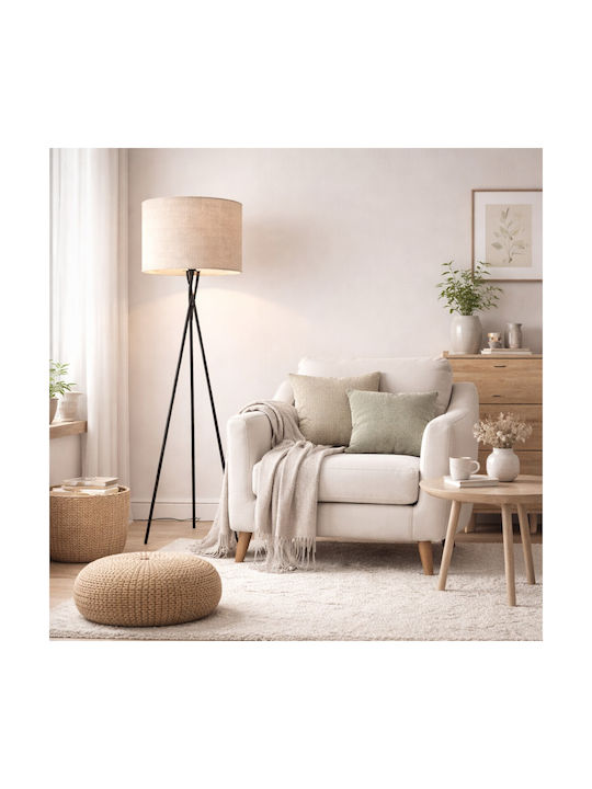 VenCore Stehlampe Υ160xΜ40cm mit Lampenbirnensockel E27 Silber