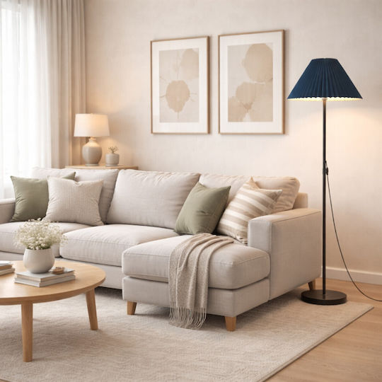 VenCore Floor Lamp Height 150x35cm with Lamp Bulb Base E27 Black