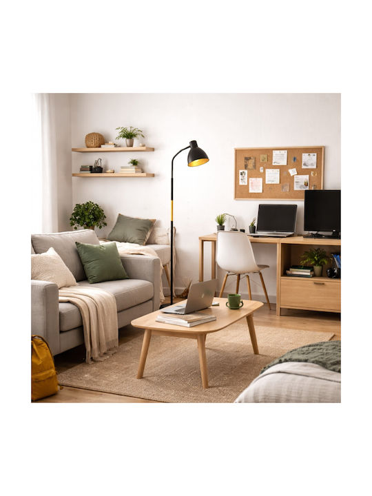 VenCore Lampadar de Podea Înălțime 150xLungime 23 cm cu Bază pentru Bec E27 Argintiu