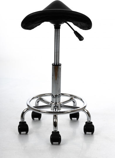 Pony Stool Black Footrest Wheeled Massage Anatomical Position Bed Physiotherapy Reflexology Dentists Shock Absorber