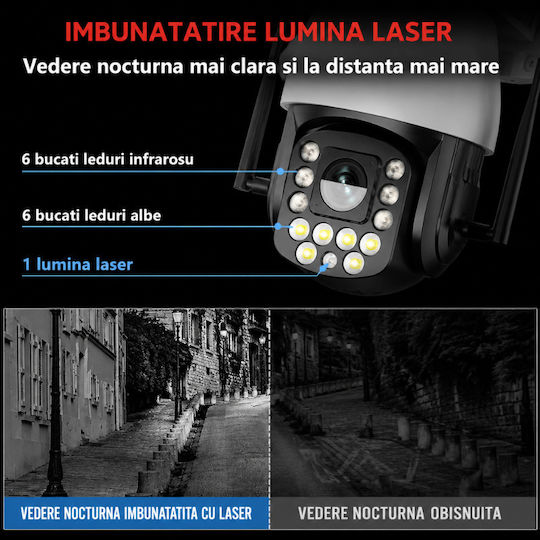 Taggo TAGGO-PRO50-99X-WIFI IP Cameră de Supraveghere Wi-Fi/4G Full HD+ 5MP Rezistentă la Apă cu Comunicare Bidirecțională pe Baterie