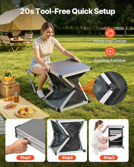 Vevor Ντουλάπα Αλουμινίου για Camping Πτυσσόμενη 61x51x80cm