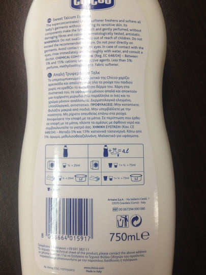 Chicco Μαλακτικό Ταλκ Υποαλλεργικό Συμπυκνωμένο 750ml