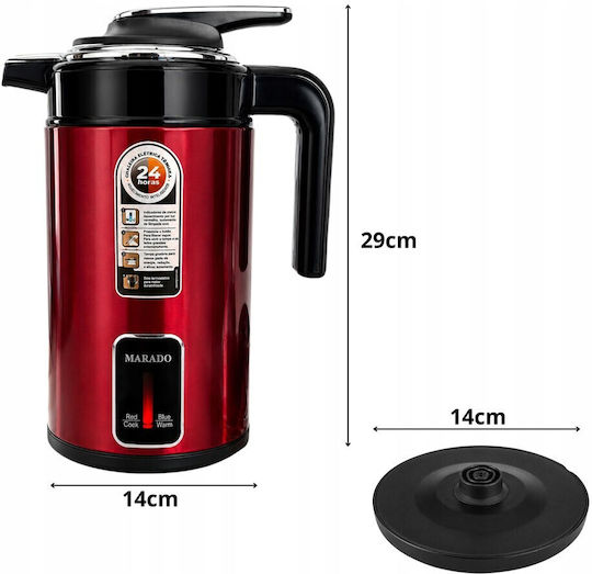 Verk Group Βραστήρας 3.5lt 1500W Κόκκινος