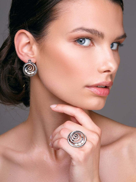Cercei Cu Șurub Spirale Mărgele Handmade Argint 925