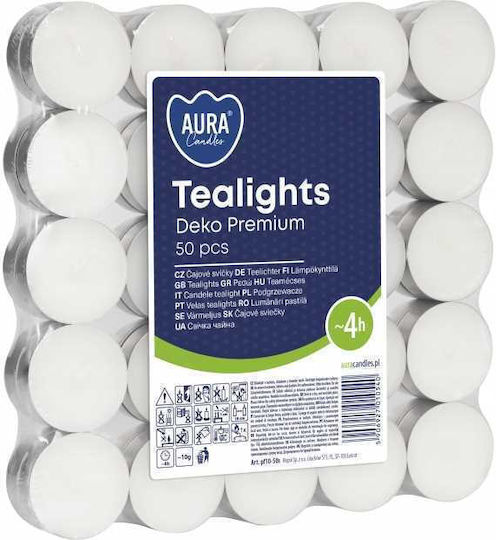 Aura Glass Ρεσώ σε Λευκό Xρώμα (έως 4 Ώρες Καύσης) 50τμχ