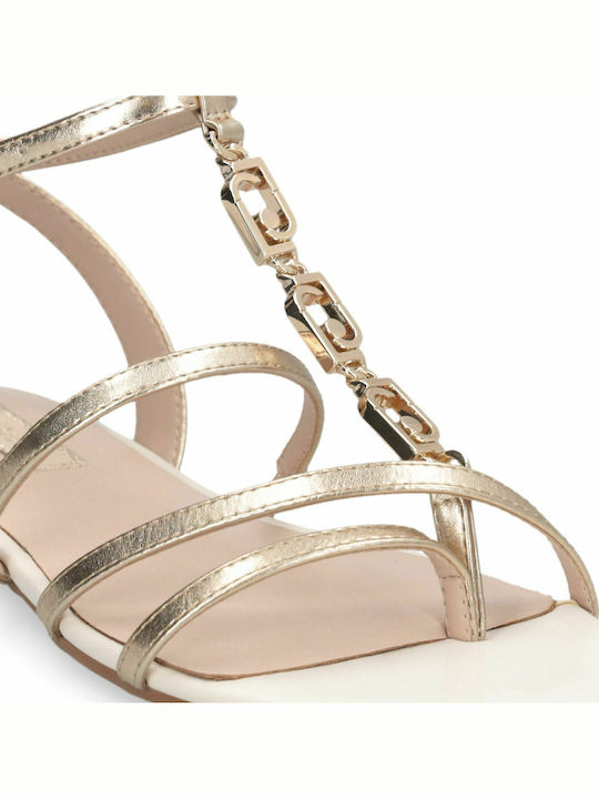 Flache Sandalen Für Damen Gold
