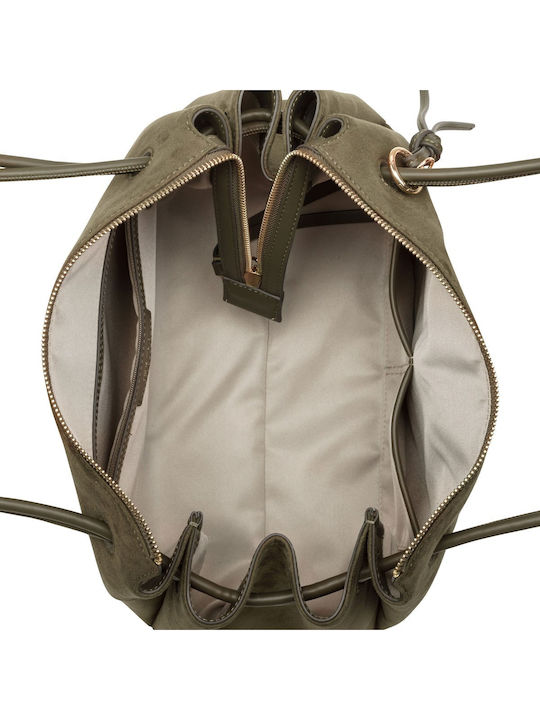 Stoff Damen Schultertasche Khaki