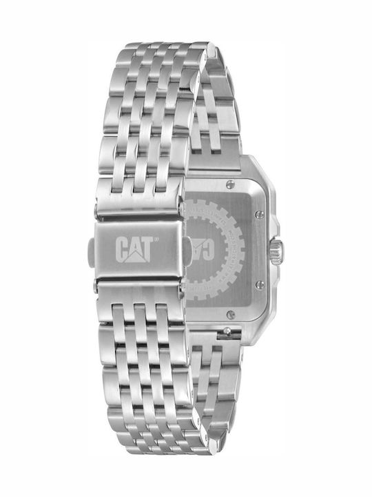 CAT Damenuhr 30mm Batterie mit Silber Metall-Armband