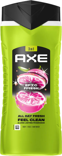 Axe Epic Fresh Boost Grapefruit Shower Gel for Men with AHA for Exfoliation 400ml
