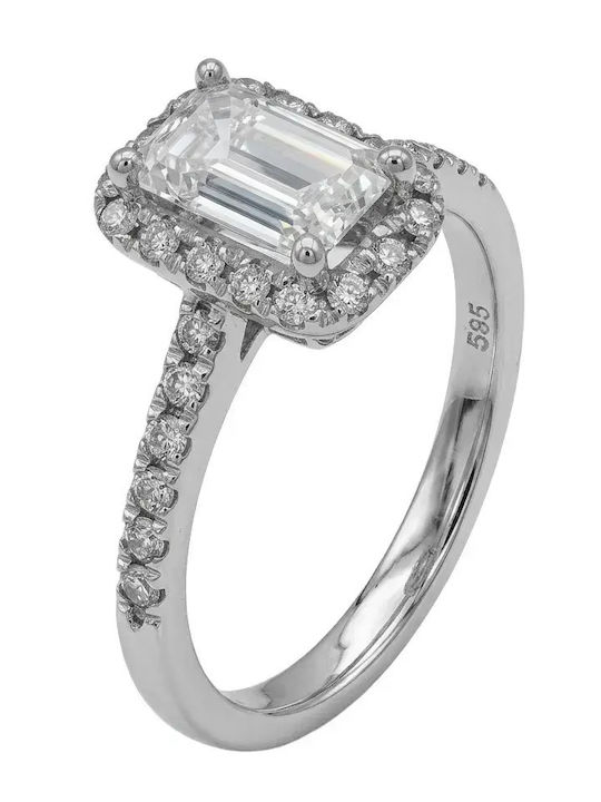 Damentringe mit Diamant aus Weißgold 14K