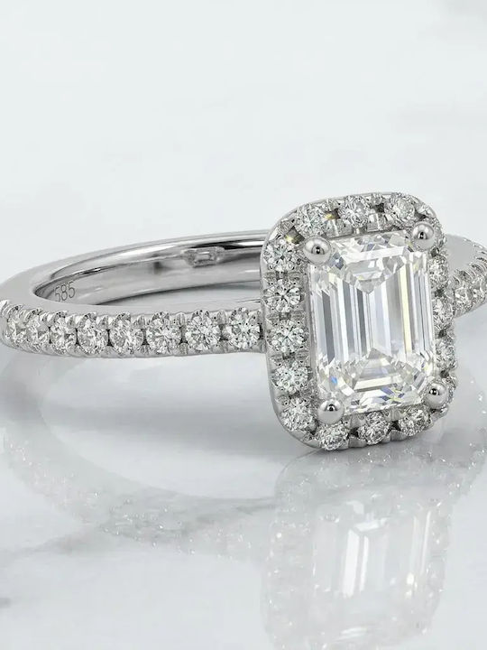 Damentringe mit Diamant aus Weißgold 14K