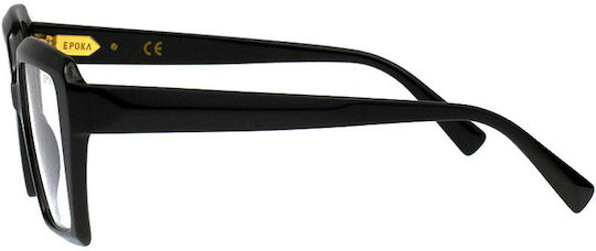 Epoka Spaak C01 Black Acetate Prescription Eyeglass Frames