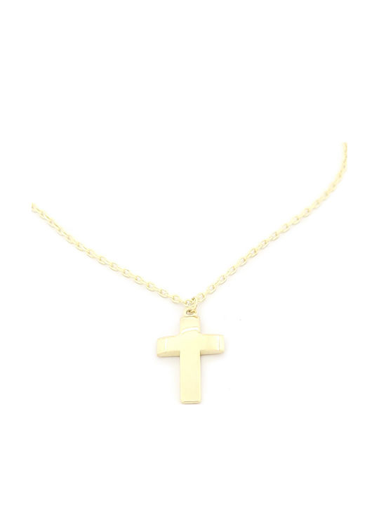 Women's Cross from Gold Plated Silver with Chain