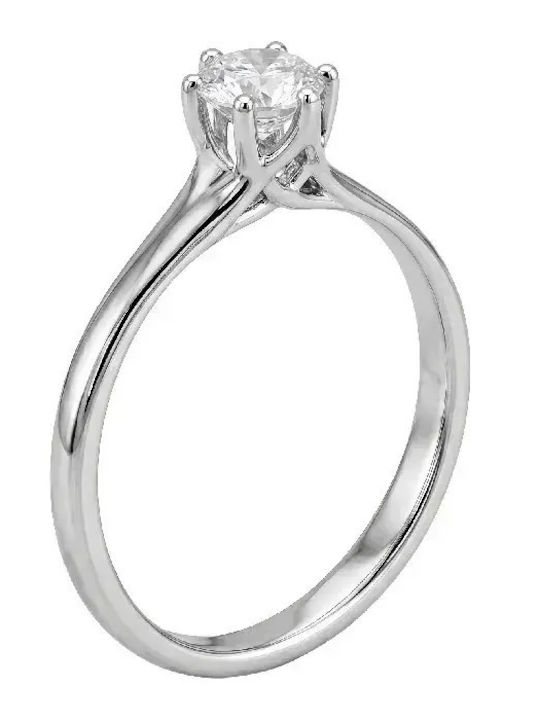 Einzelner Steine Ring aus Gold 18K mit Diamant