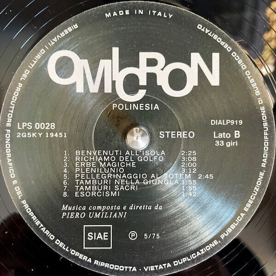 Piero Umiliani Polinesia Vinyl