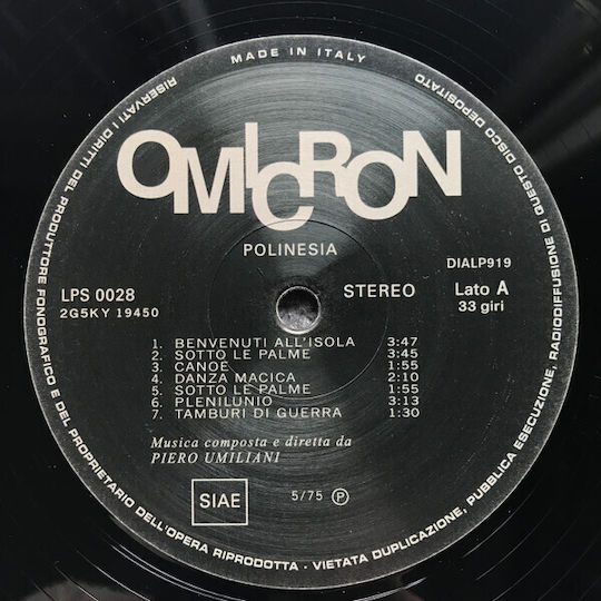 Piero Umiliani Polinesia Vinyl