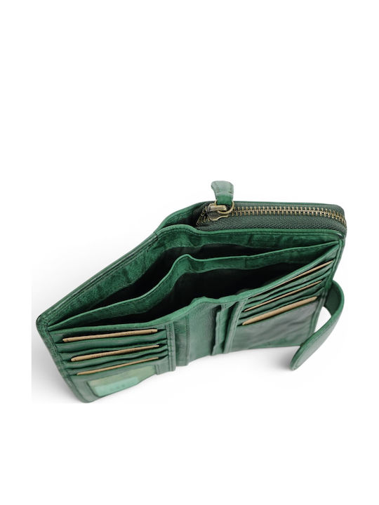 Large Leather Women's Wallet Green