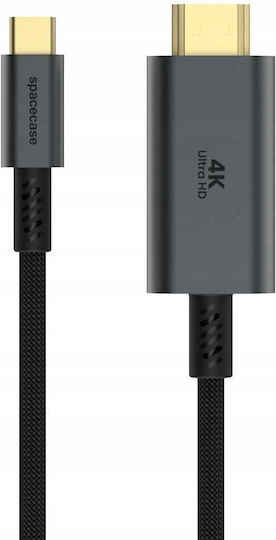 Spacecase HDMI мъжки - USB-C мъжки 1.8m Сив