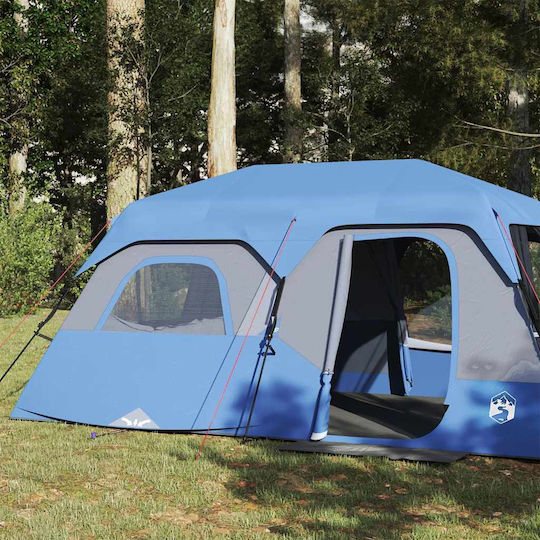 vidaXL Camping Tent Blue for 9 People 441x288x217cm