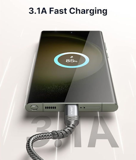 Jsaux Geflochtenes USB Typ-C Kabel Männlich - USB-C Graue 2m 2 Stück