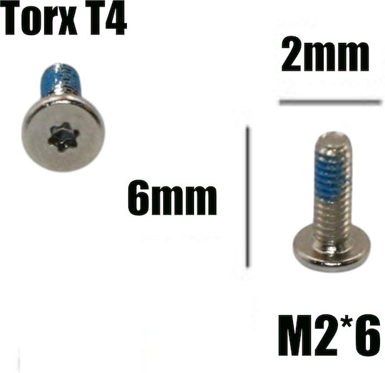 Screws Set Laptop Lenovo Yoga 2 13 80dm 80dm0000br Yoga 2 11 80cx 80gb 59427600 59433190 59433532 9425084 90205211 90204957 Bottom Case Screws Torx T4 2mm X 6mm 2pcs Code 1-bolt014