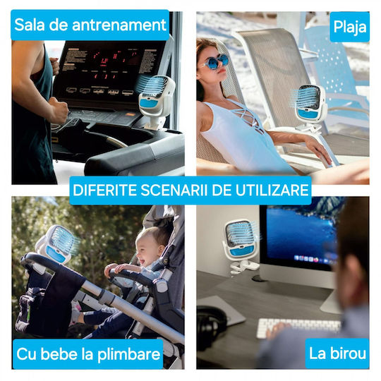Ventilator USB Cu Apă Și Iluminare Și Baterie Externă Multicolor FOX500133