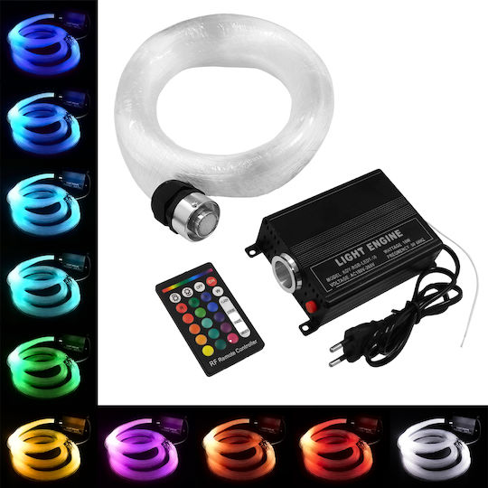 Globostar Lumofibra 79614 System Für Optische Fasern Rf Kabelloser Steuerung 280 Optische Fasern Φ1mm Länge 2 Meter Led 16w 1600lm 1° Ac 220-240v Ip20 Mehrfarben Rgbw M11.5 X P9.5 X H5.5cm 2 Jahre Garantie