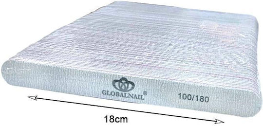 Globalnail Double-Sided Nail File 100/180 50 Pieces