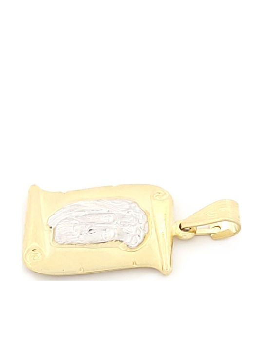 Papyrus Anhänger Kinder Amulette mit Jesus Christus aus Gold 9K 110030