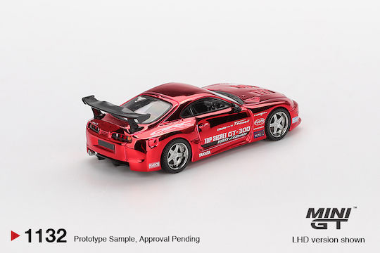 Модел Автомобил Toyota Supra A80 Top Secret Gt-300 Червен Хром 2014 Мащаб 1:64 Mini Gt Mgt01132-l