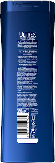 Ultrex Men Active Clean 3 În 1 Șampon Împotriva Mătreții Pentru Toate Tipurile de Păr 360ml