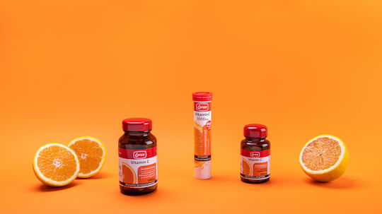 Lanes Vitamin C Βιταμίνη για Ενίσχυση του Ανοσοποιητικού, τo Δέρμα & Αντιοξειδωτική δράση 1000mg Πορτοκάλι 60 μασώμενες ταμπλέτες