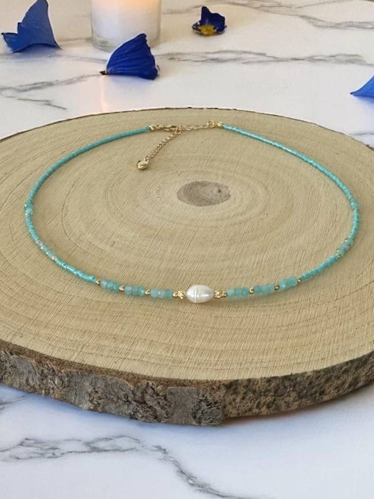 Ezera Choker από Επιχρυσωμένο Ασήμι Μπλε
