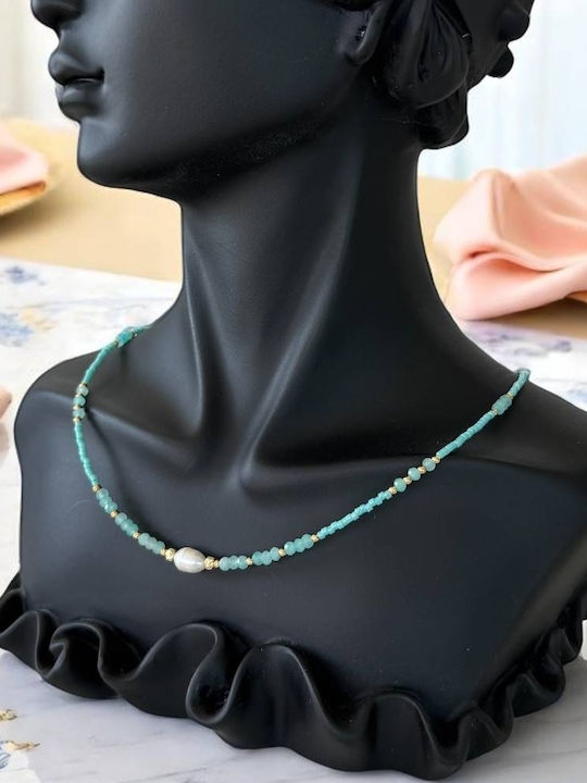 Ezera Choker από Επιχρυσωμένο Ασήμι Μπλε