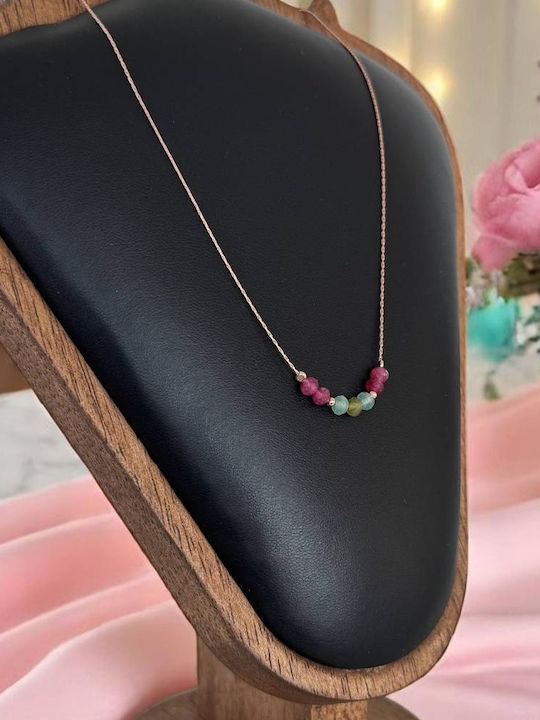 Ezera Choker Din Argint Roz Plăcat Cu Aur
