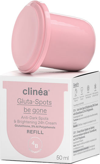 Clinea Gluta-Spots Be Gone Light Refill 24h Face Cream for Dark Spots Brightening & Redness with Hyaluronic Acid & Niacinamide 50ml
