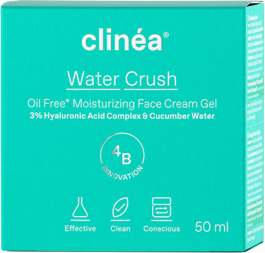 Clinea Water Crush Light 48ωρη Ενυδατική & Ρυθμιστική Κρέμα Προσώπου Ημέρας με Υαλουρονικό Οξύ & Πρεβιοτικά 50ml