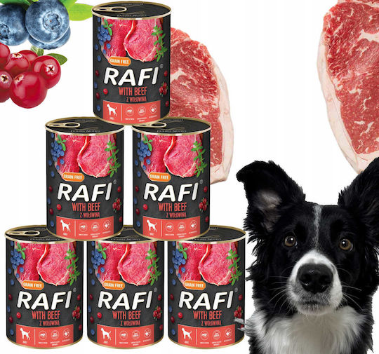 Rafi Nasses Hundefutter Dose Diät mit Rindfleisch ohne Getreide 6x400gr
