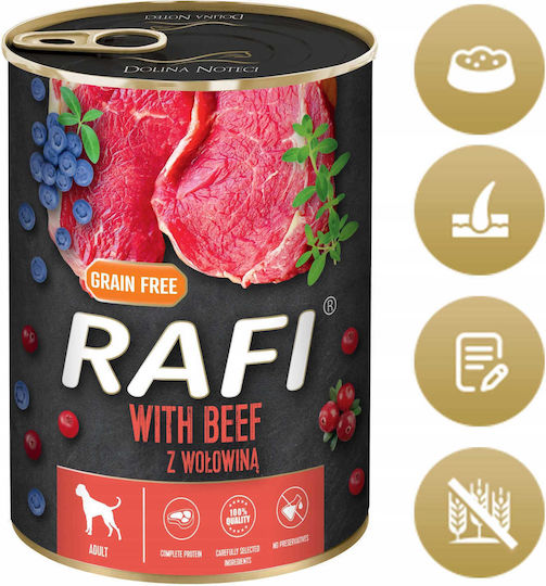 Rafi Nasses Hundefutter Dose Diät mit Rindfleisch ohne Getreide 6x400gr