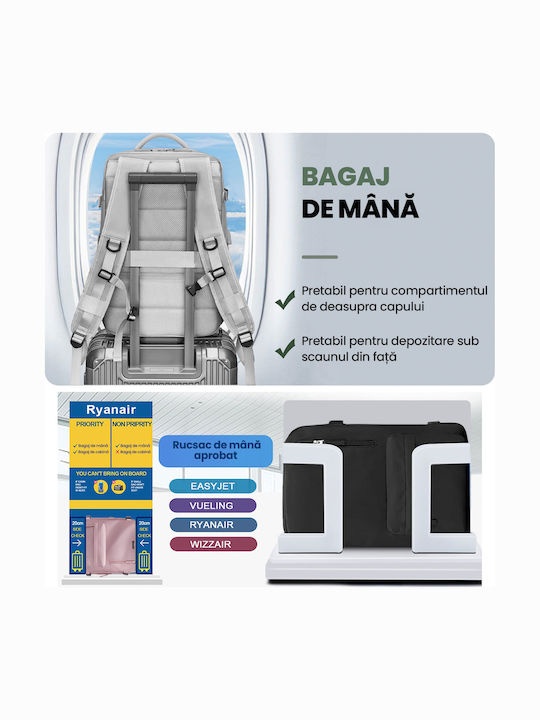 Quasar Rucsac extensibil pentru bagaj de mână Waterproof 36 lt Gri