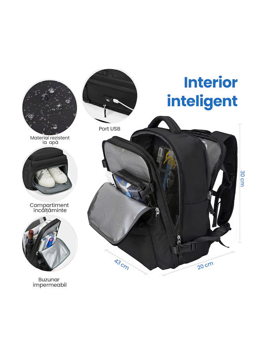 Quasar Expandable Carry-on Αδιάβροχο 36lt Μαύρο